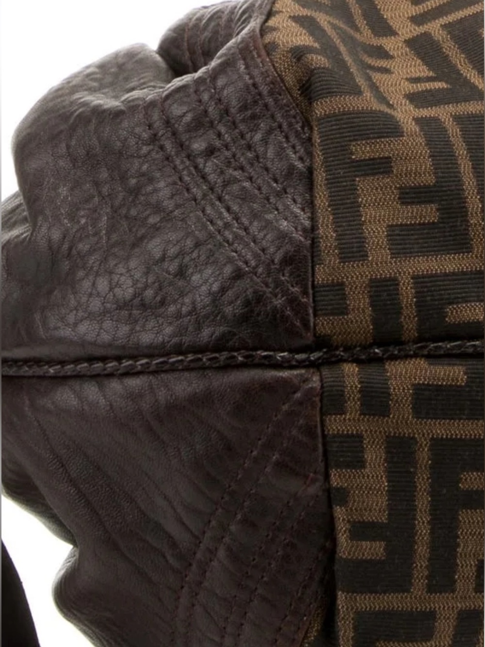 Fendi Baby Spy Bag Zucca Logo Brown Leather Trim - Picture 8 of 10